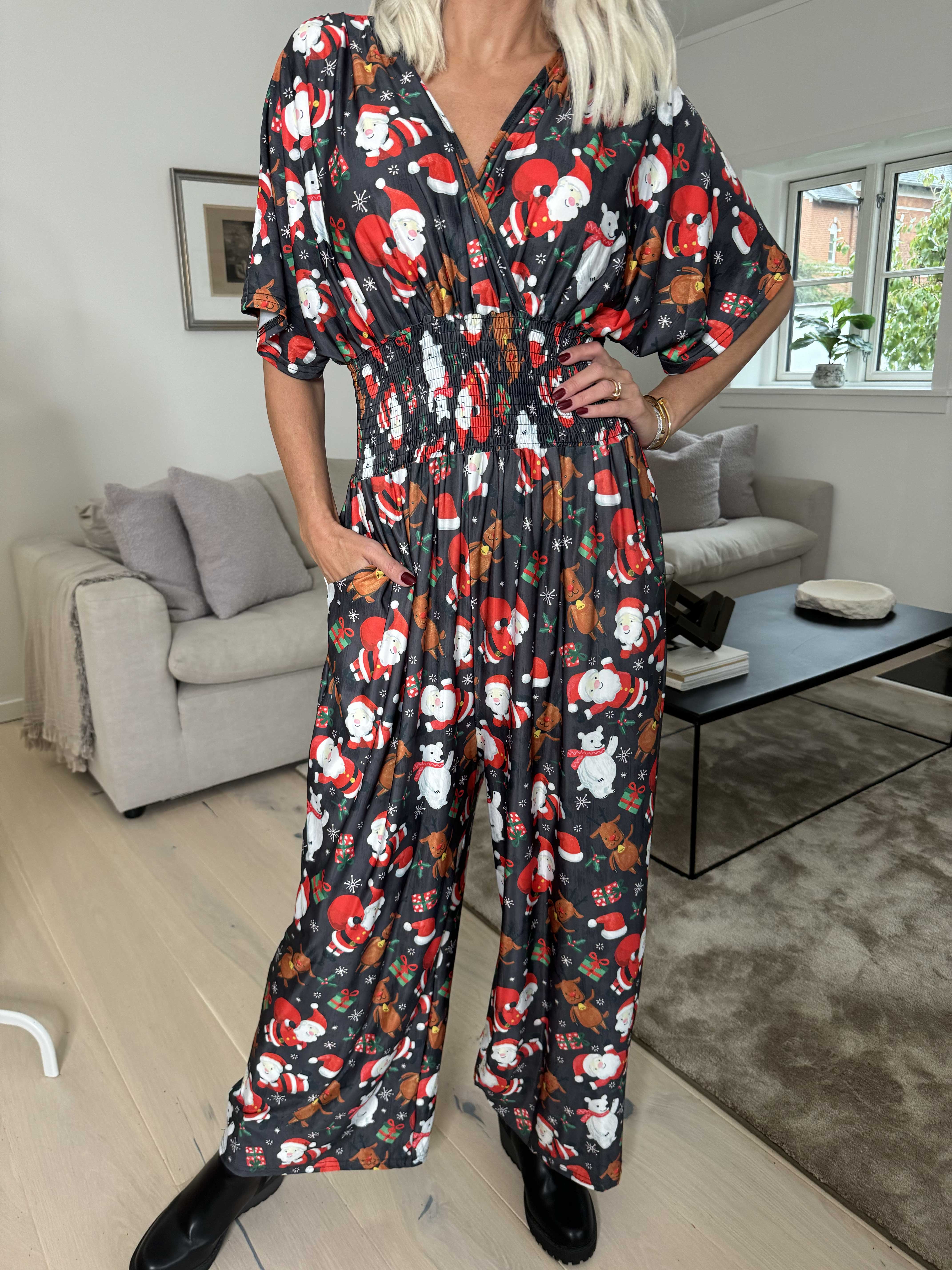 Pams Christmas Jumpsuit - Jumpsuit med resår och julmotiv